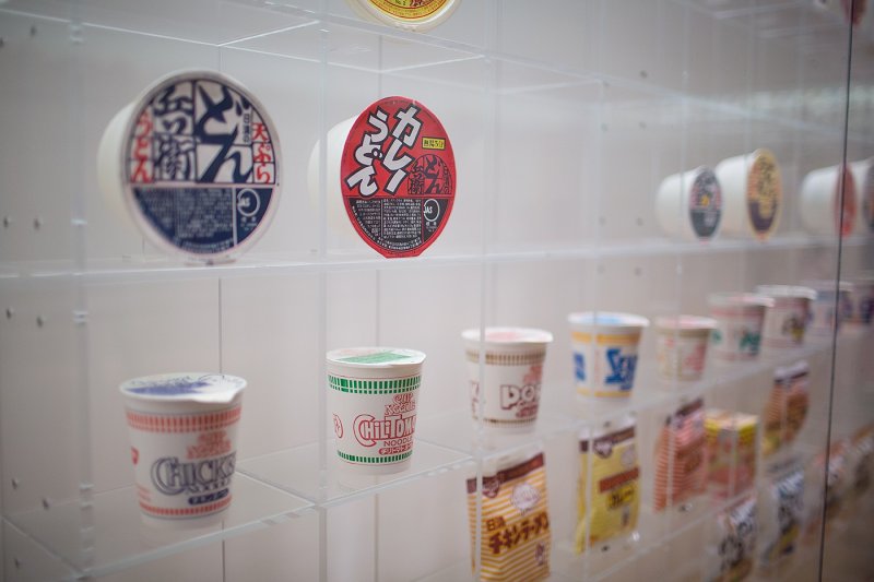 <p>Just some of the many instant noodles on display at Yokohama&#39;s Cup Noodles Museum</p>