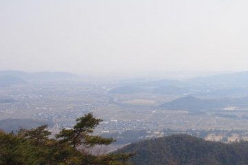 The view down into the valley of Soja and Okayama cities