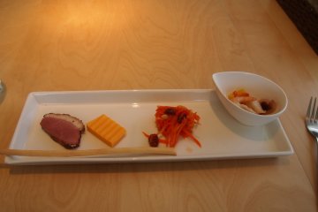 <p>Simple but beautiful entrees</p>