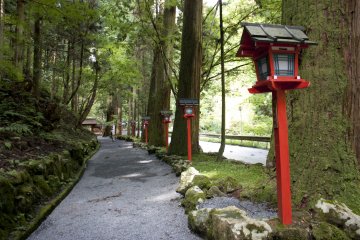 <p>ทางเดินเข้าศาลเจ้าคิบุเนะด้านในสุดซึ่งเป็นศาลเจ้าเก่าแก่ดั้งเดิมอันแรก ตลอดทางนั้นปกคลุมไปด้วยป่าครึ้มและเรียงรายด้วยโคมไฟญี่ปุ่นโบราณที่งดงามตลอดทาง</p>
