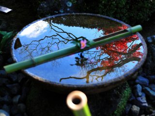A sui-kinkutsu (water koto cave) is a Japanese garden ornament. Its refreshing cool sound invites you into a magical world.