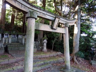 Stone torii gate of Hakusan Shrine...it looks very old!