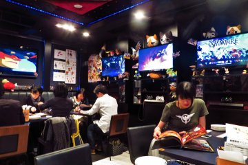 <p>On the other hand you get to try the games. There are also a lot of televisions in the bar that show various animations.</p>