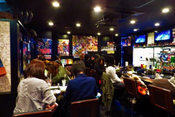 <p>The inside is small but cozy and you have books that you can borrow during your meal on one side of the restaurant</p>