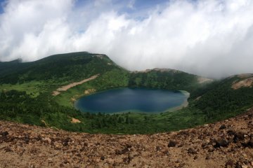 <p>This crater lake is sometimes called &#39;Eyes of a Witch&#39;</p>