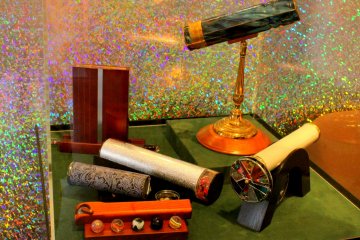 <p>Glass-encased, hand-made kaleidoscopes and their accessories</p>