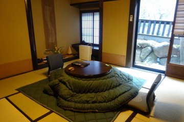 <p>A room with a warming kotatsu in wintertime</p>