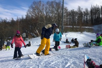 <p>Getting ready. Boarders seems to outnumber skiers now.</p>