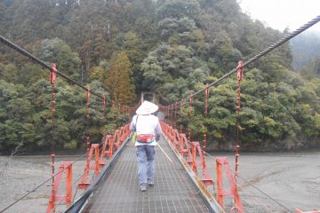 <p>The red suspension bridge</p>