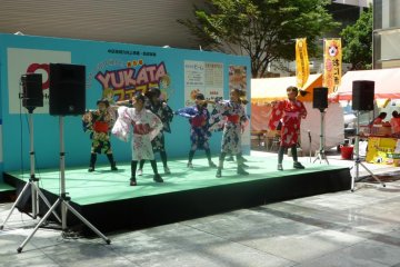 Cute kids dancing in their yukata
