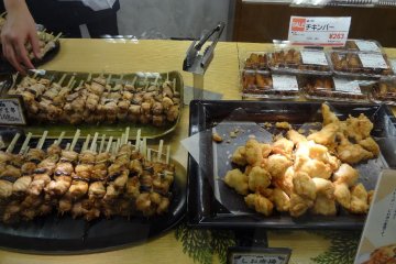 Yaki-tori (grilled chicken on sticks) is one of the best-love foods in Japan and goes great with beer or sake. (Not mentioned in this article, but also delicious!)