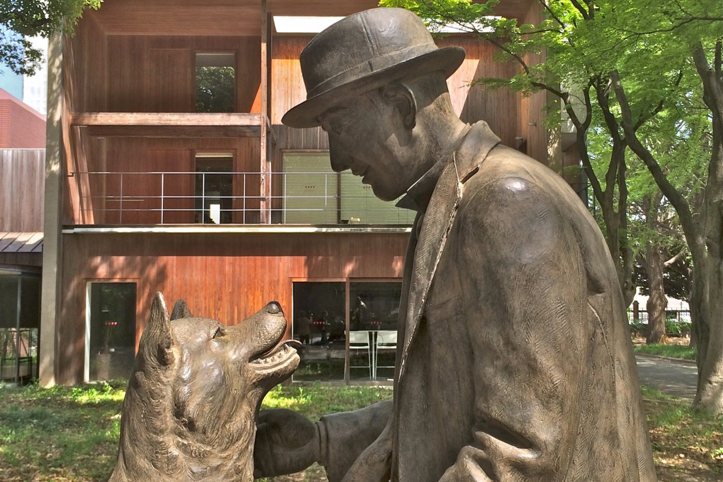 The legendary loyal Akita is finally reunited with his Master, Professor Hidesaburo Ueno, at the Department of Agriculture inside the University of Tokyo. Unveiled March 9, 2015.