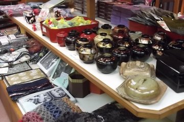 <p>Gifts for sale in the souvenir shop</p>