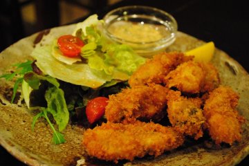 Fried oyster is available in the winter months