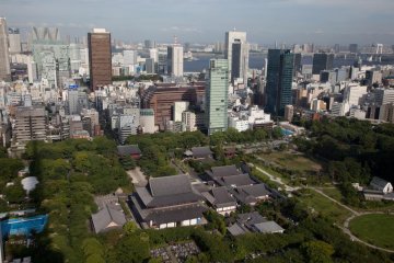 <p>Looking down over Zojo-ji&nbsp;from the first observation deck</p>