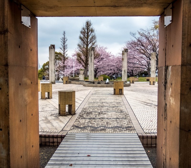 <p>A doorway to more cherry blossoms</p>