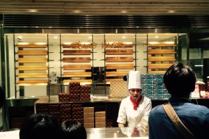 You can purchase freshly baked Baumkuchen.