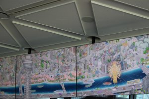 隅田川のデジタル絵巻。下町と江戸・東京の文化や風景を描いてあります