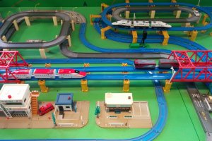 Children can enjoy playing with the train themed toys