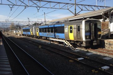 <p>Koumi Line only offers two-car trains</p>