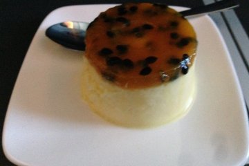 Passionfruit and pannacotta on the Jetstar business class service.