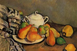 Paul C&eacute;zanne, &quot;Sugar Bowl, Pears, and Tablecloth&quot;, 1893-1894
