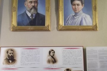 <p>Dr Baelz and his wife Hana</p>