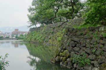 <p>The moat that once encircled the castle is also still intact</p>