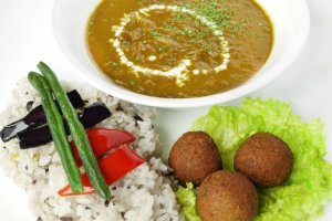 curry falafel rice lunch