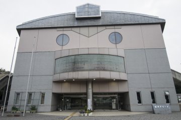 <p>The front facade of the Milky Way Arena. Looks like a face, no?</p>