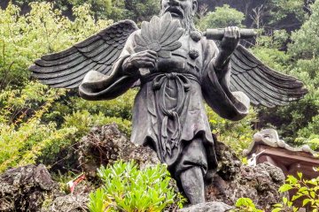 <p>This Tengu`s nose is longer than most of the other statues, illustrating its seniority</p>