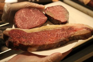 <p>Trying a variety of three types of steak</p>