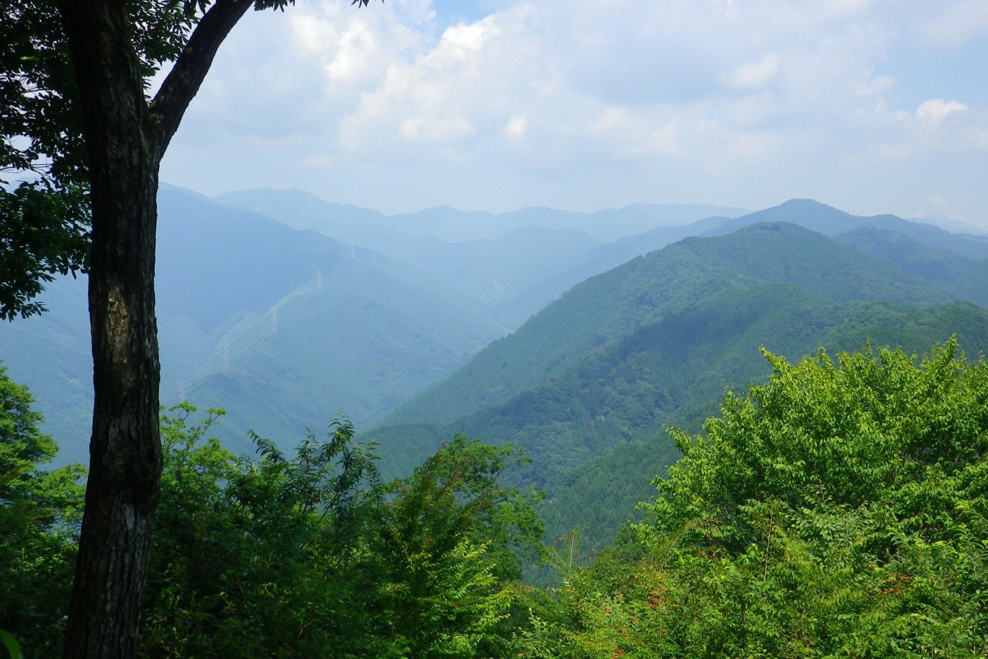 岩茸石山山頂からの眺め。奥武蔵・秩父の山々が見渡せる。