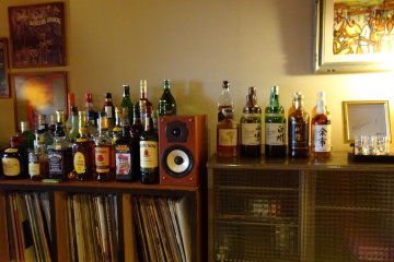 <p>Here are the records and the alcohol</p>