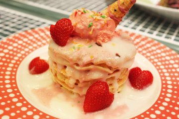 &#39;Melody Pancakes&#39; with &#39;pink sweet-hearts&#39; &nbsp;