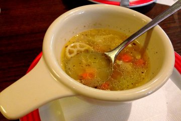 <p>This soup was served as one of the appetizers. It surely is warm and pleasant to the senses, and not to mention, delicious!</p>