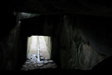 <p>The burial chamber and entrance portal from another gap</p>