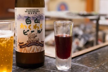 <p>Local Hakusan beer and wine with dinner</p>