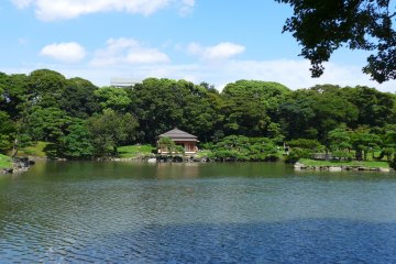 Hamarikyu Gardens has lovely gardens and lakes.