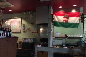 <p>Конечно же, на стене висит флаг Венгрии</p>