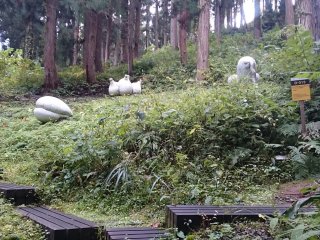 Strange sculptures in the forest