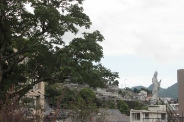 <p>Maria Kwannon, as seen from the monument. Maria Kwannon is a Buddhist statue that the crypto-Christians (also called Kakure Kiristan) used to pray to the Virgin Mary during the Christian persecution in Japan.</p>