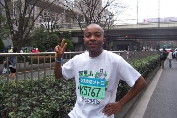 Me just prior to the 2009 Tokyo Marathon