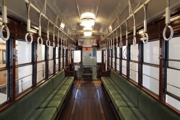 <p>Inside a tram</p>