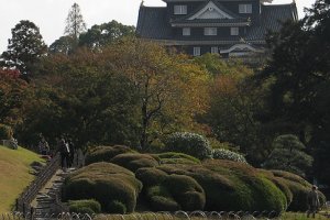 Le ch&acirc;teau d&#39;Okayama depuis le jardin Koraku-en