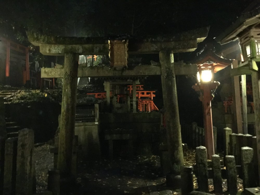 There are shrines along the way that can look kind of creepy at night.