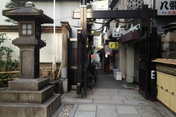 <p>One of the shrine&#39;s side entrances, heading straight to an alley of shops</p>
