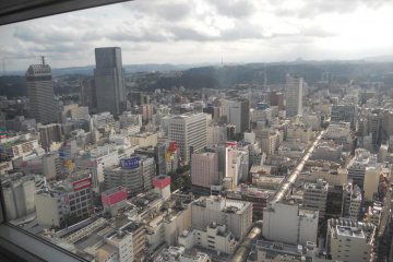 A view of Downtown Sendai from the Panarama Terrace on the 31st Floor
