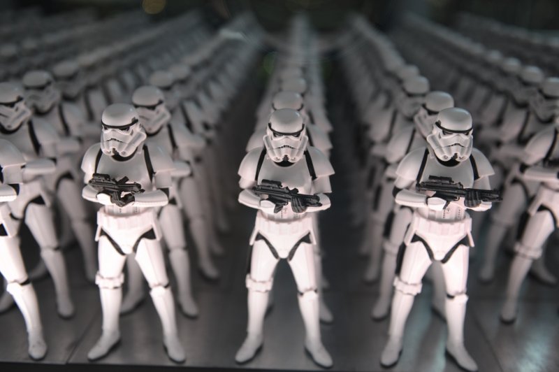 <p>Stormtrooper figurine exhibit</p>
