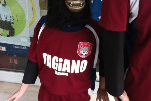 A local business taking advantage of the passing trade from Fagiano fans, not sure of the significance of the gorilla though